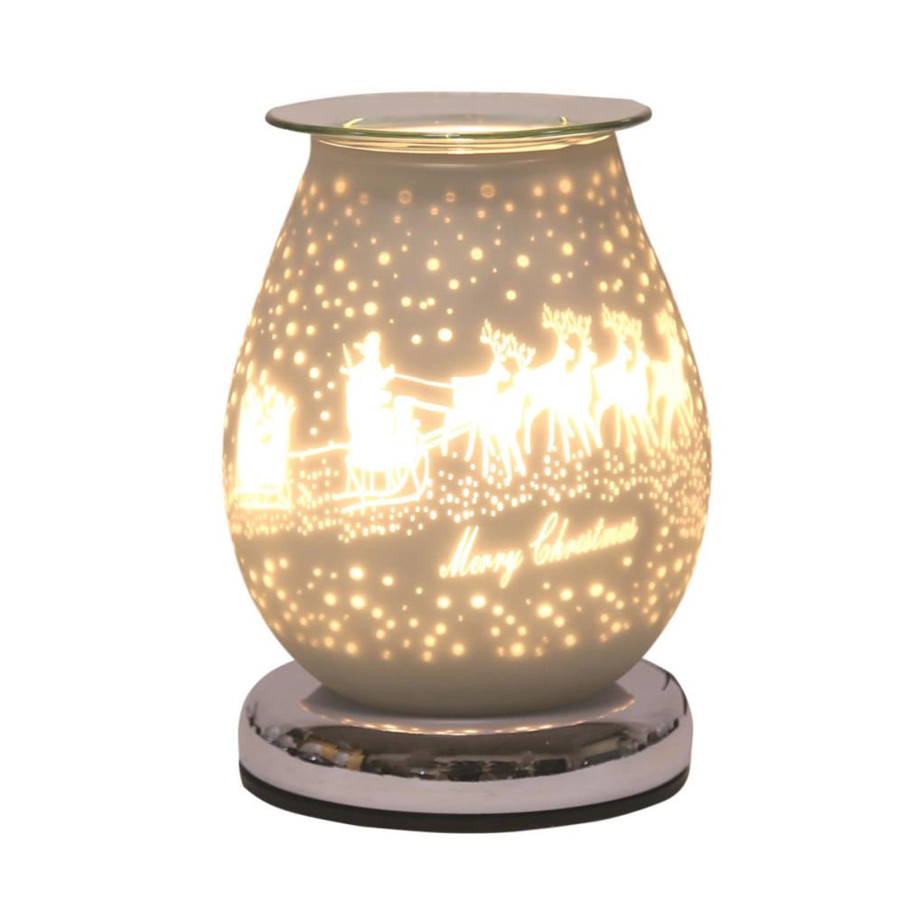 Aroma Sleigh White Satin 3D Electric Wax Melt Warmer £23.39